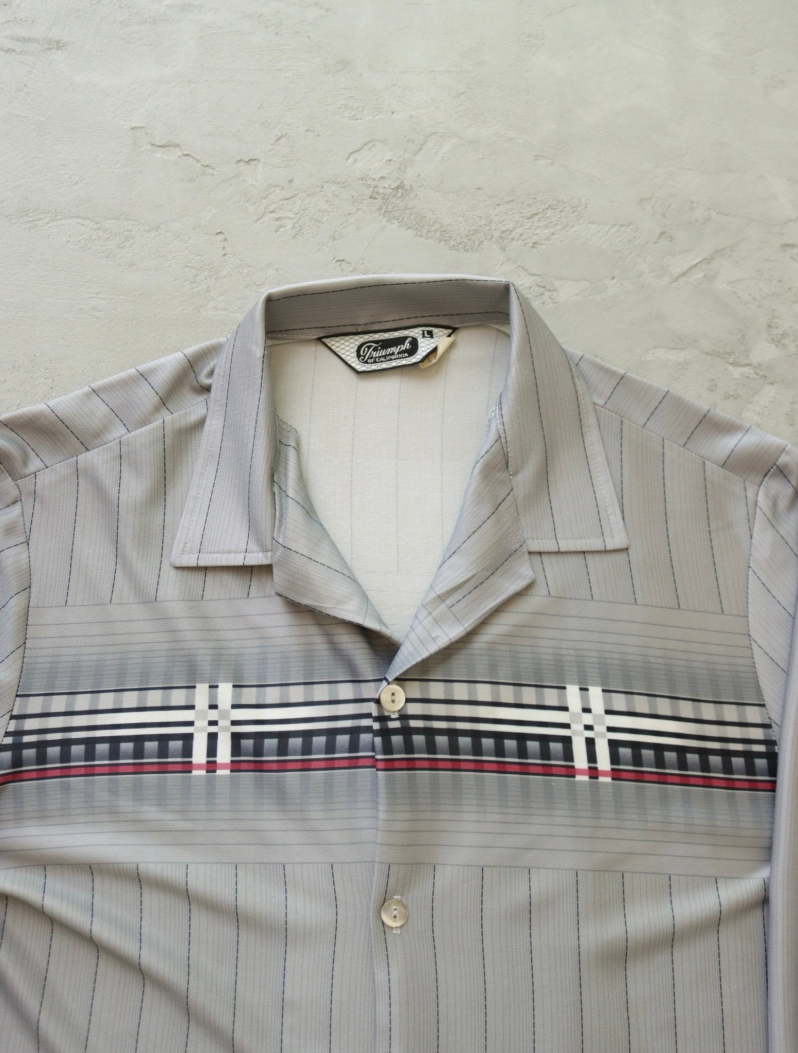 1980S GRAY BUTTON UP SHIRT - TWO FOLD