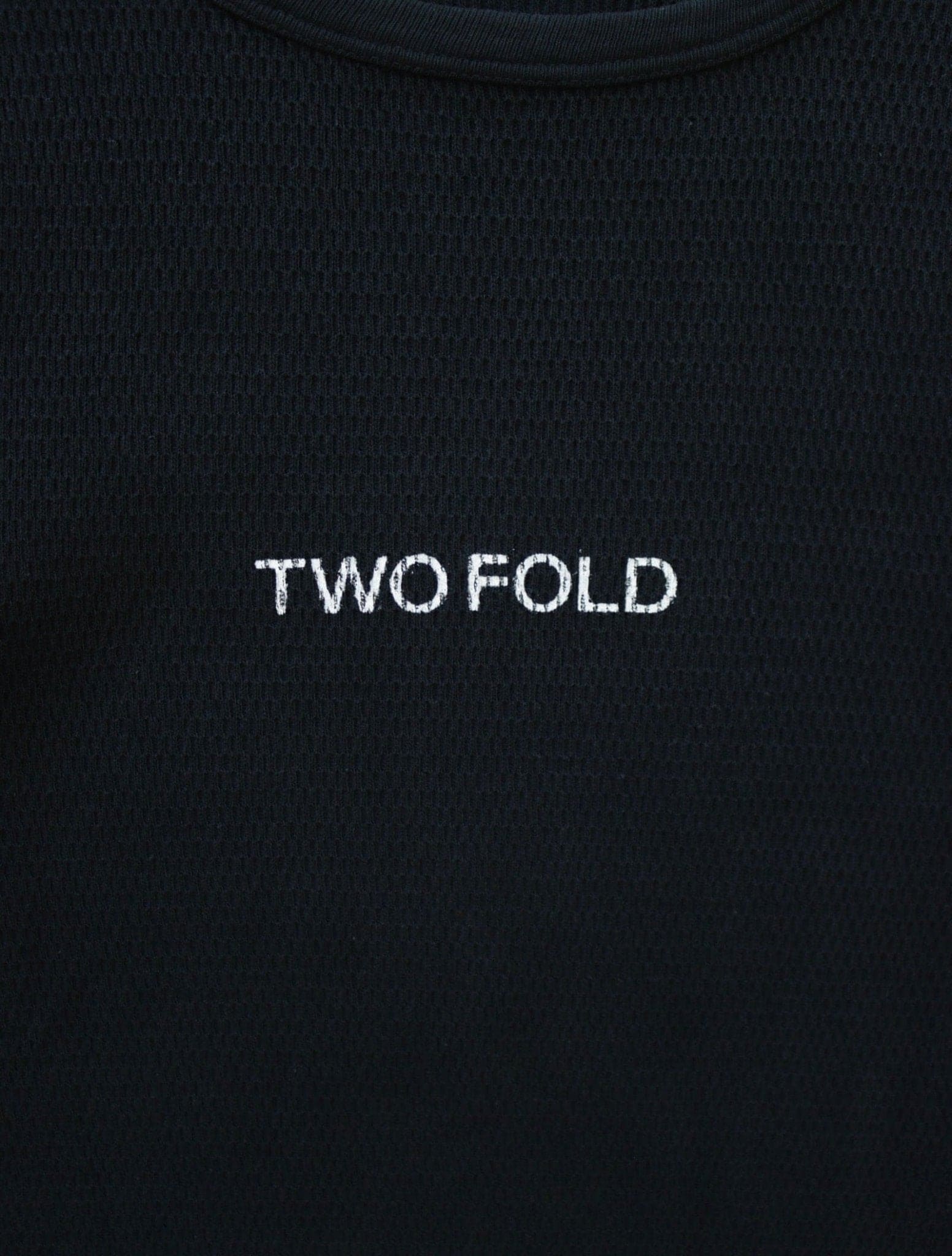 1980S TWO FOLD OVERDYED WAFFLE KNIT THERMAL SHIRT - TWO FOLD