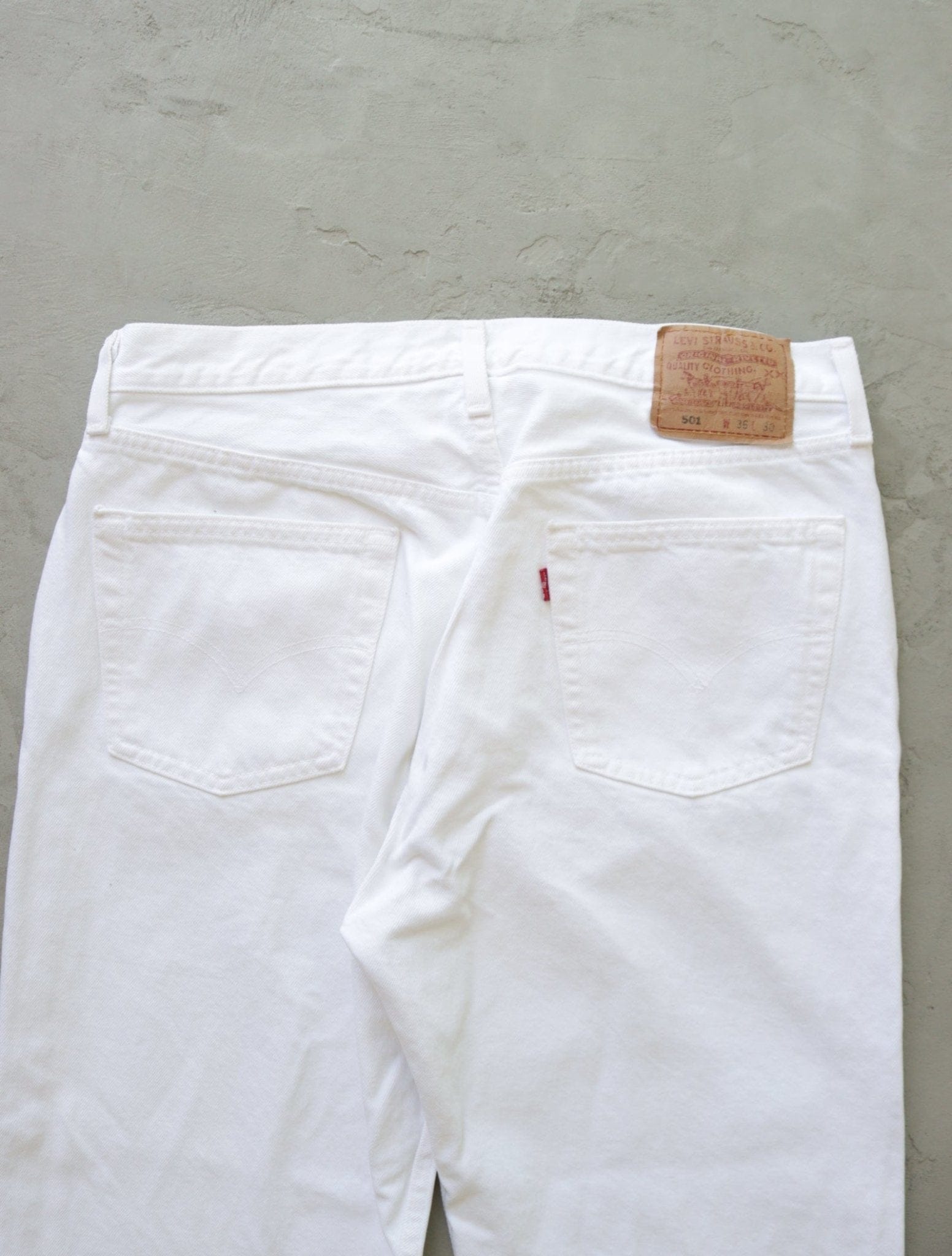 1990S LEVI'S 501 WHITE DENIM PANTS - TWO FOLD