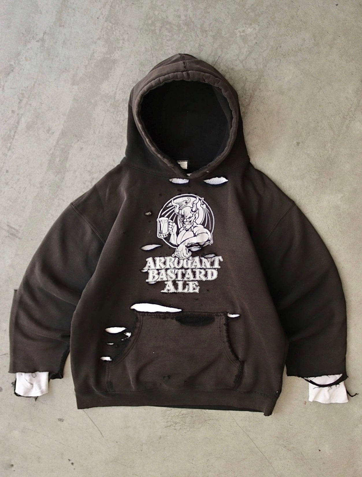 2000S SUN FADED THRASHED ALE HOODED SWEATSHIRT (THERMAL NOT INCLUDED) - TWO FOLD