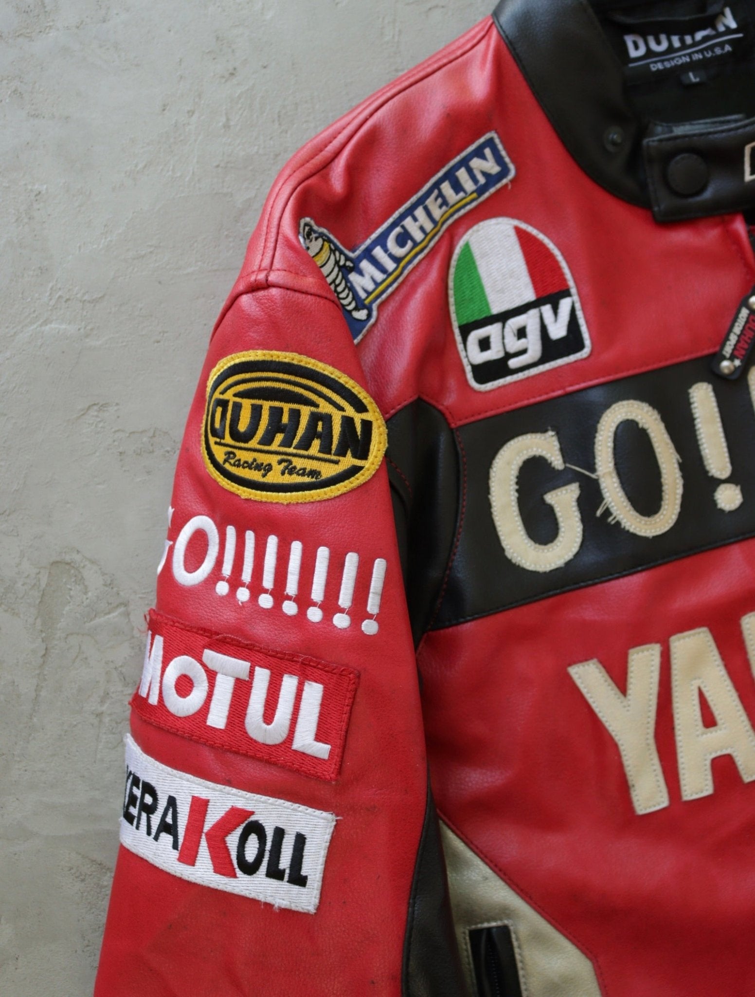 2000S YAMAHA GO!!!!!!! VINYL LEATHER RACING JACKET – TWO FOLD