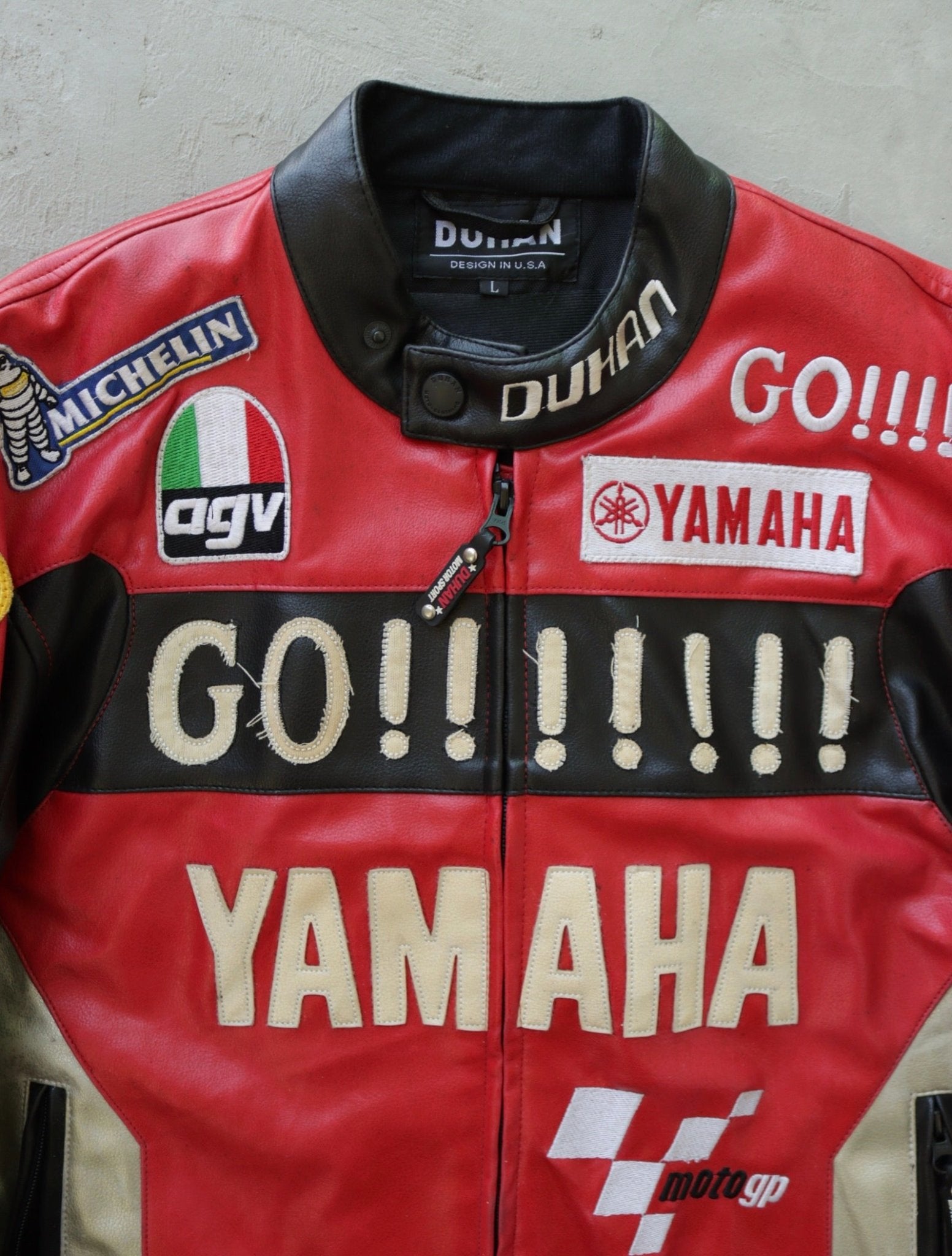 2000S YAMAHA GO!!!!!!! VINYL LEATHER RACING JACKET