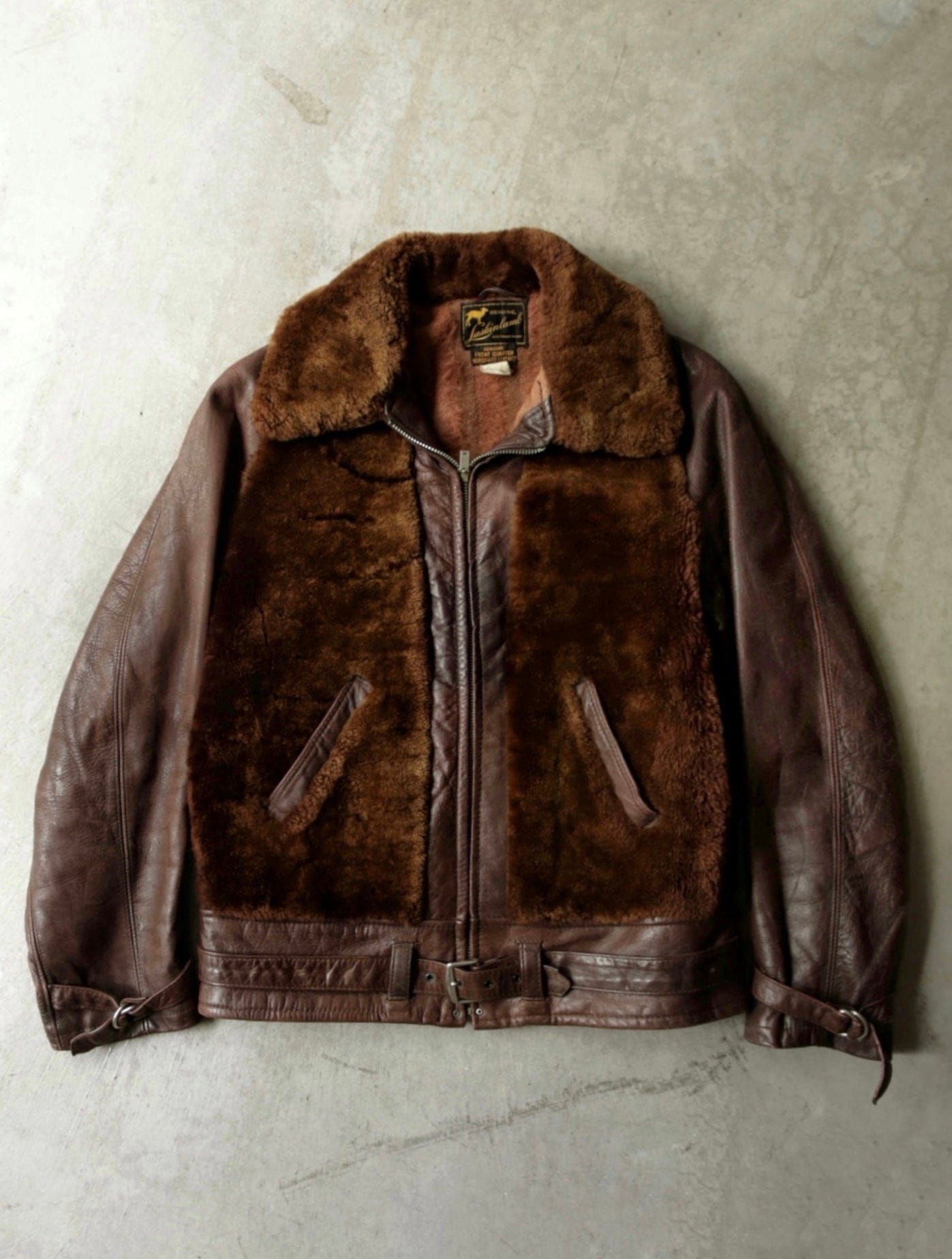 1930S GRIZZLY 'LASKINLAMB' HORSEHIDE LEATHER JACKET