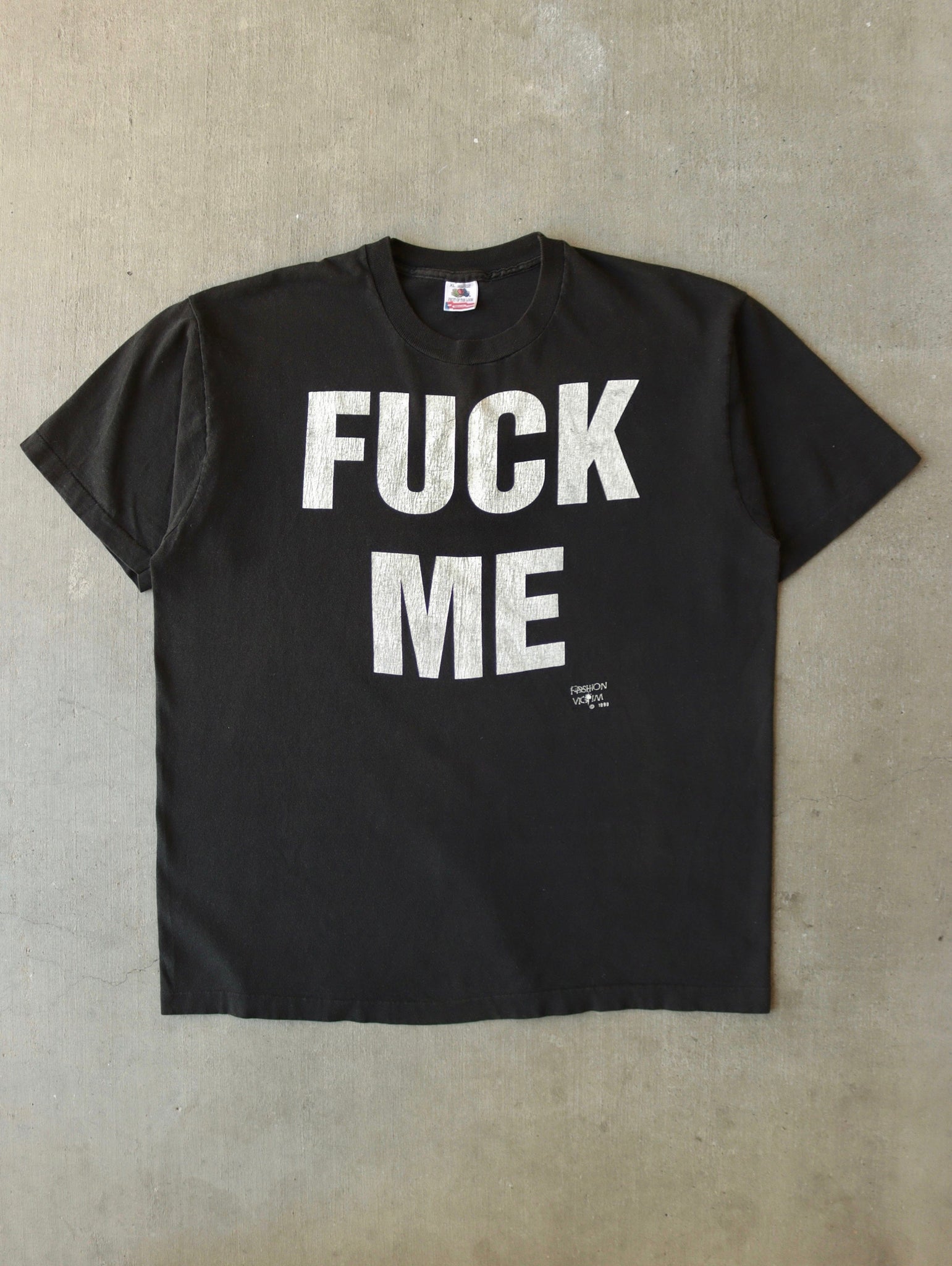 1990 年代のひび割れた「FUCK ME」ファッション VICTIM T シャツ - XL