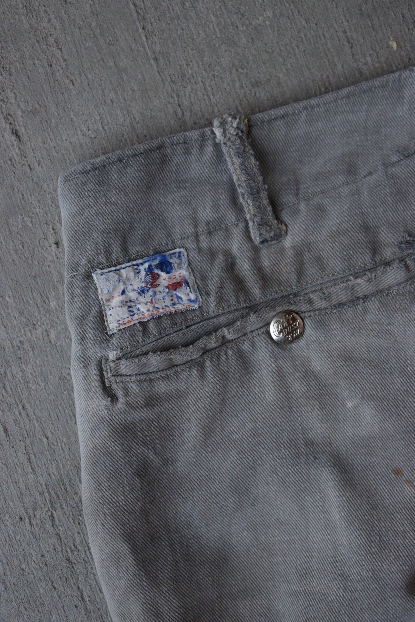 1940s Lee Can't Bust 'Em 'Friko Jeens' Faded & Repaired Work Pants - 32
