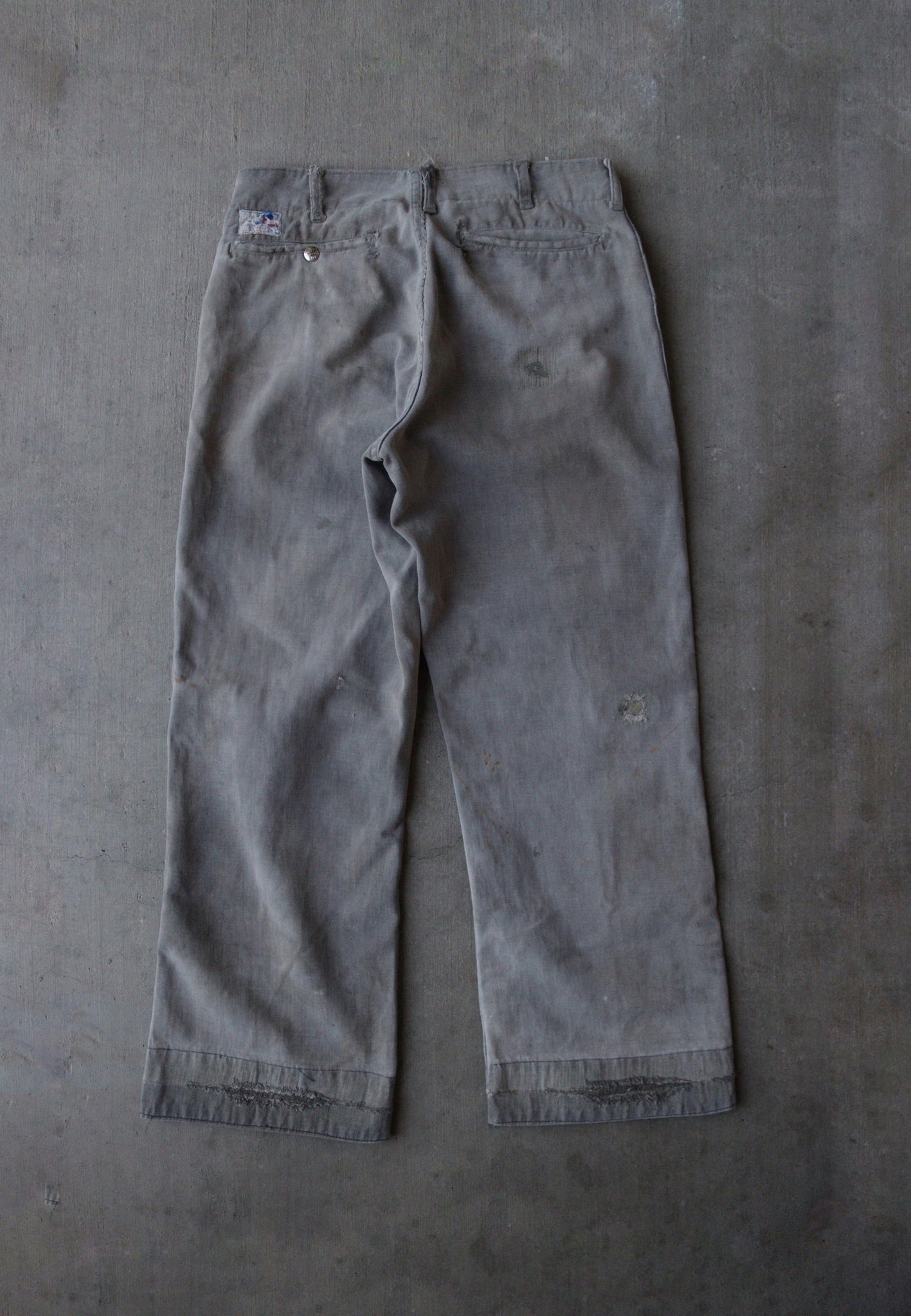 1940s Lee Can't Bust 'Em 'Friko Jeens' Faded & Repaired Work Pants - 32