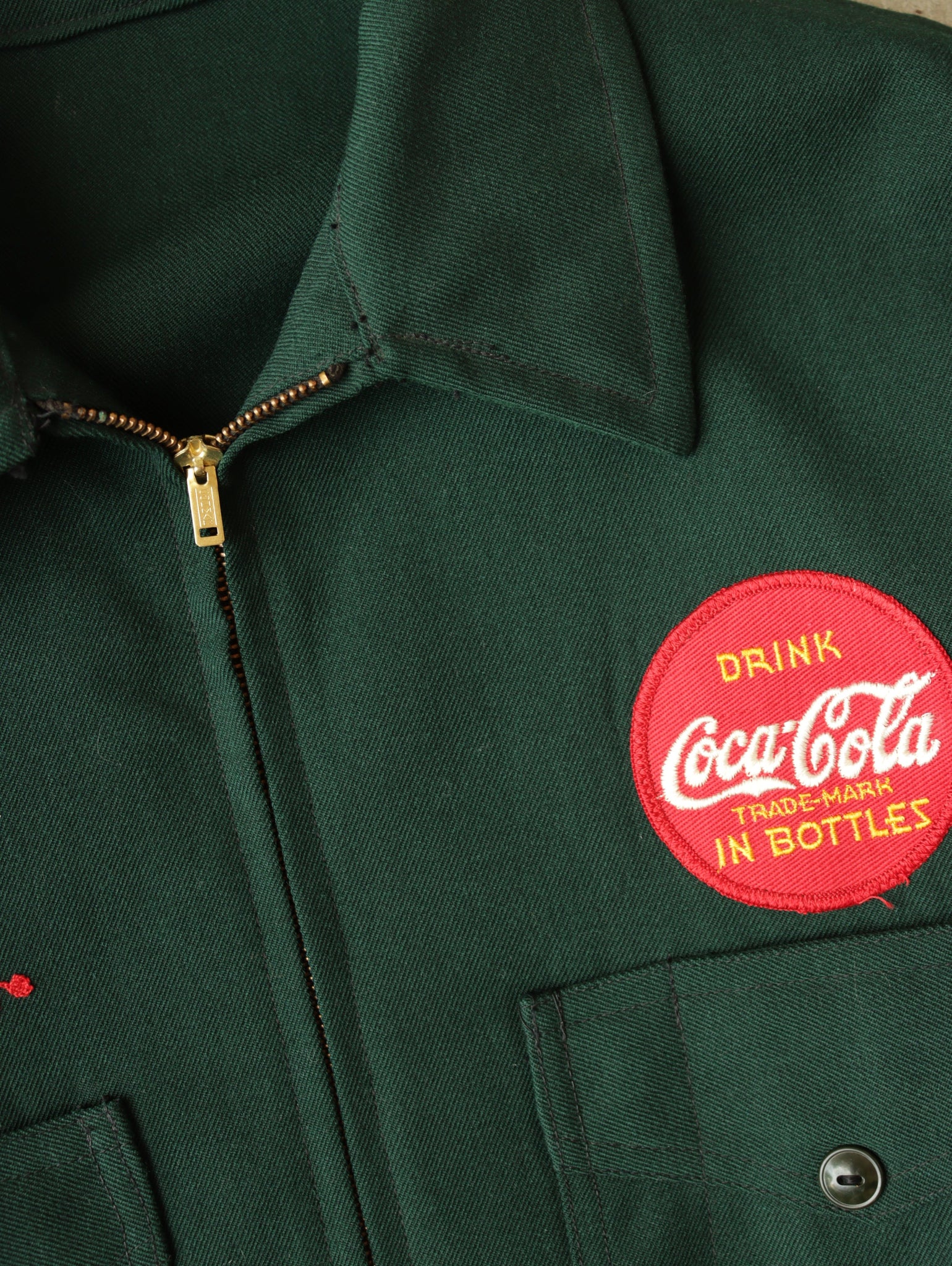 1940S COCA COLA FACTORY WORKER'S CHAINSTITCH JACKET - M