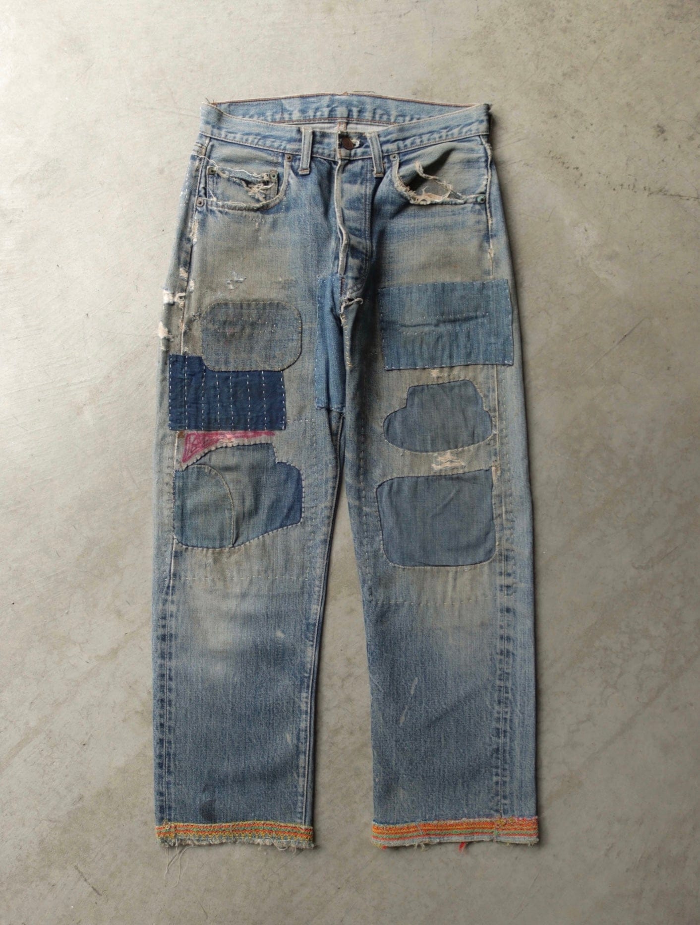 1990S Levi's 刺し子 日本製 LVC ビッグ 'E' デニム パンツ