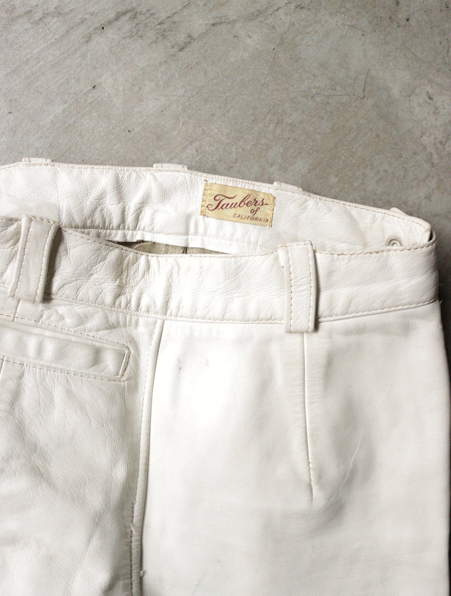 1940S TAUBERS WHITE LEATHER BIKER JACKET + PANTS