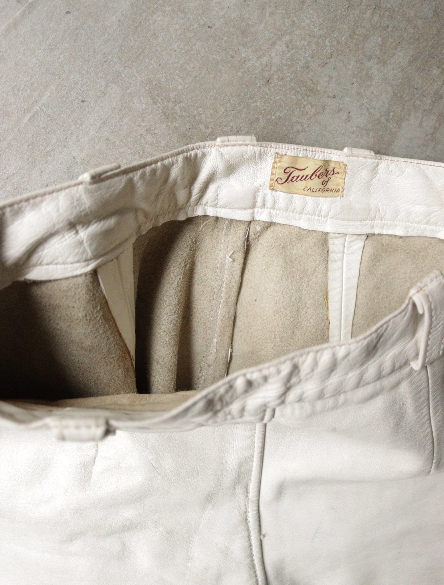 1940S TAUBERS WHITE LEATHER BIKER JACKET + PANTS