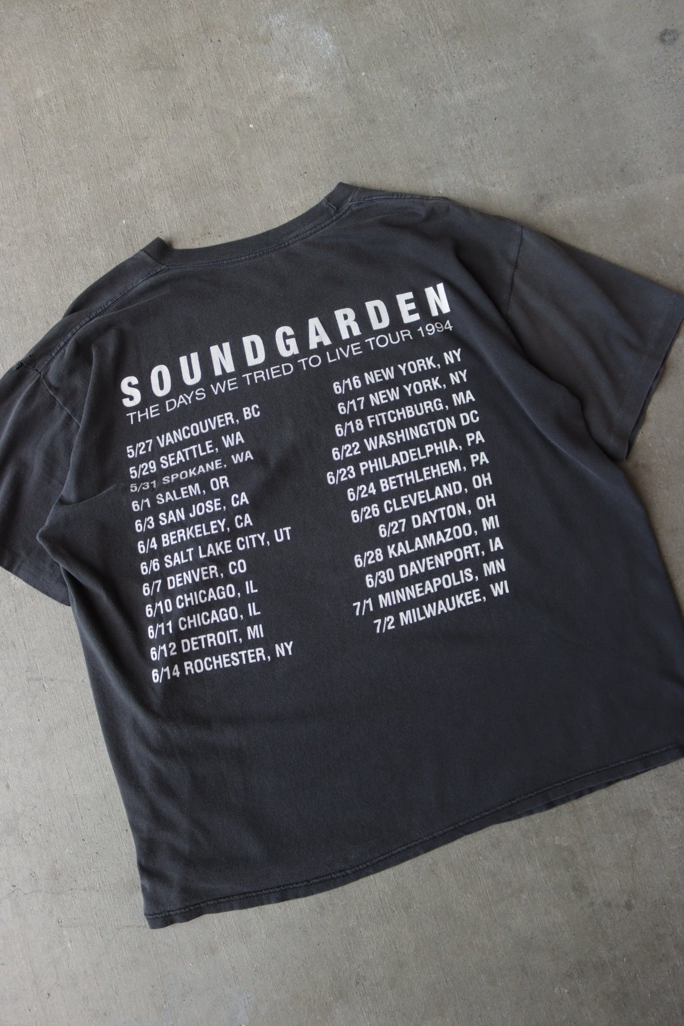 1994 Soundgarden 'The days we tried to live' tour Boxy Band Tee - XL