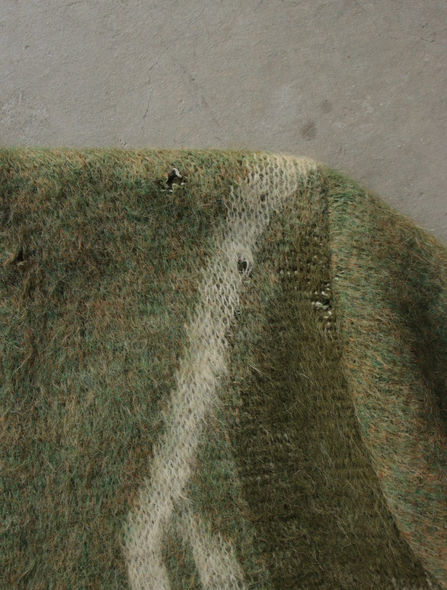 1960S PURITAN SPIRAL GREEN MOHAIR CARDIGAN