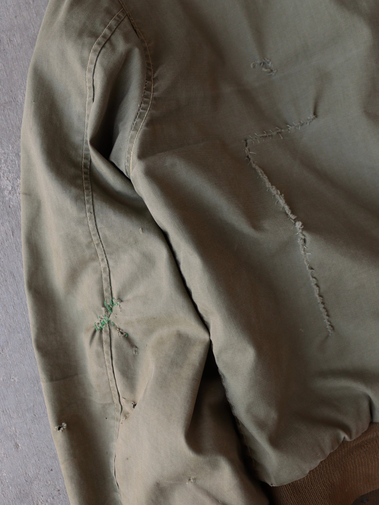 1950s Faded Drab Green B-15 Civilian Bomber Jacket - L